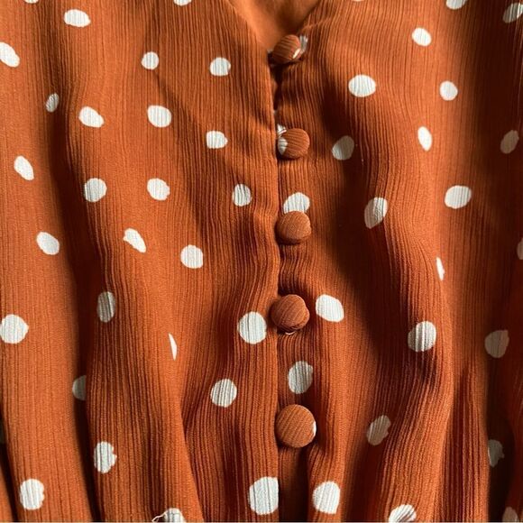 Madewell Smocked-Waist Mini Dress Inkspot Dots Large - Picture 5 of 6